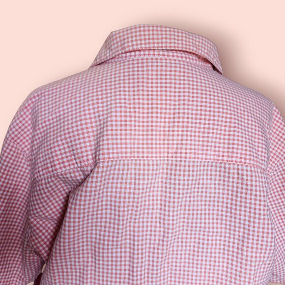 Vintage Jennifer Moore embroidered checkered gingham cropped button down shirt - Picture 8 of 9